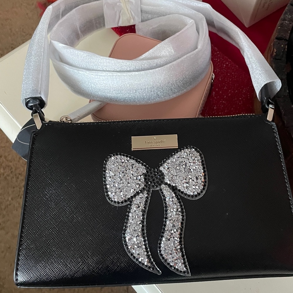 Kate Spade Black Bag with Silver Bow